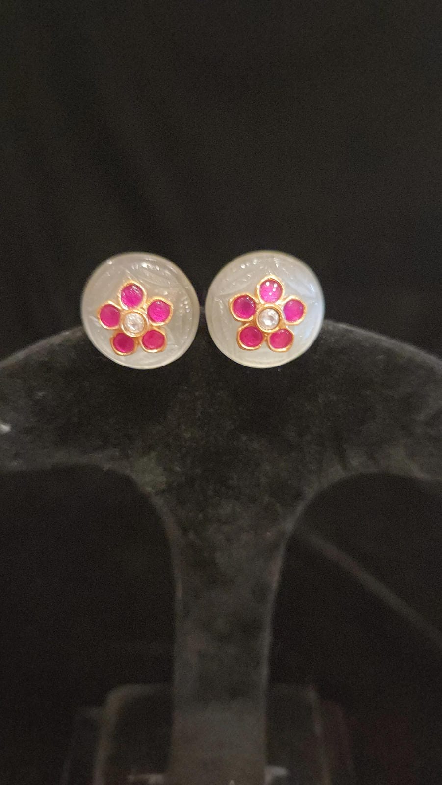 Authentic Kundan Floral Studs