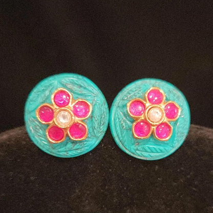 Authentic Kundan Floral Studs