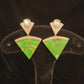 Sparkling Cone Shaped Fire Stone Earrings