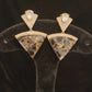Sparkling Cone Shaped Fire Stone Earrings