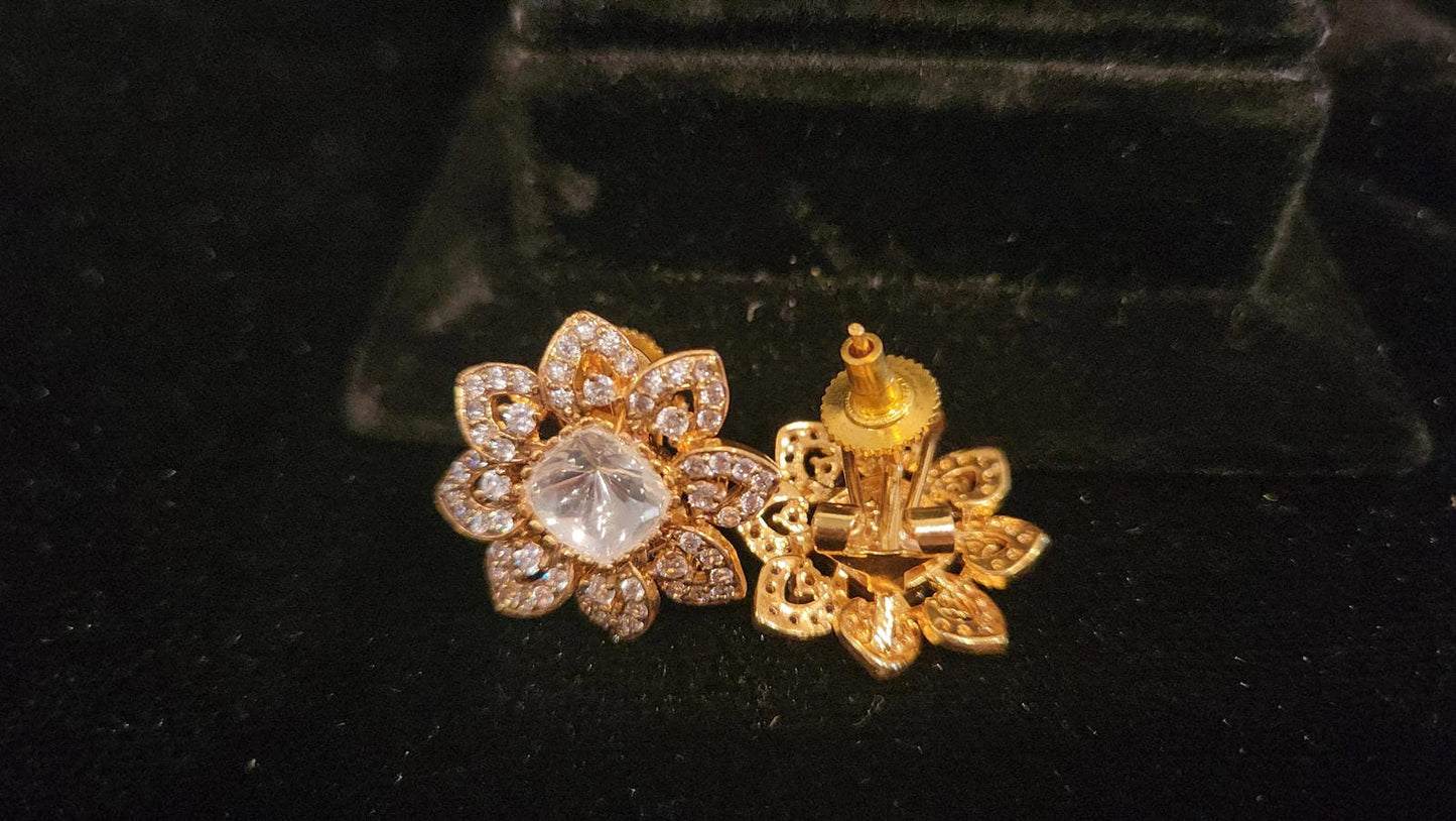 Sparkling Star Shaped Moissanite & CZ Studs