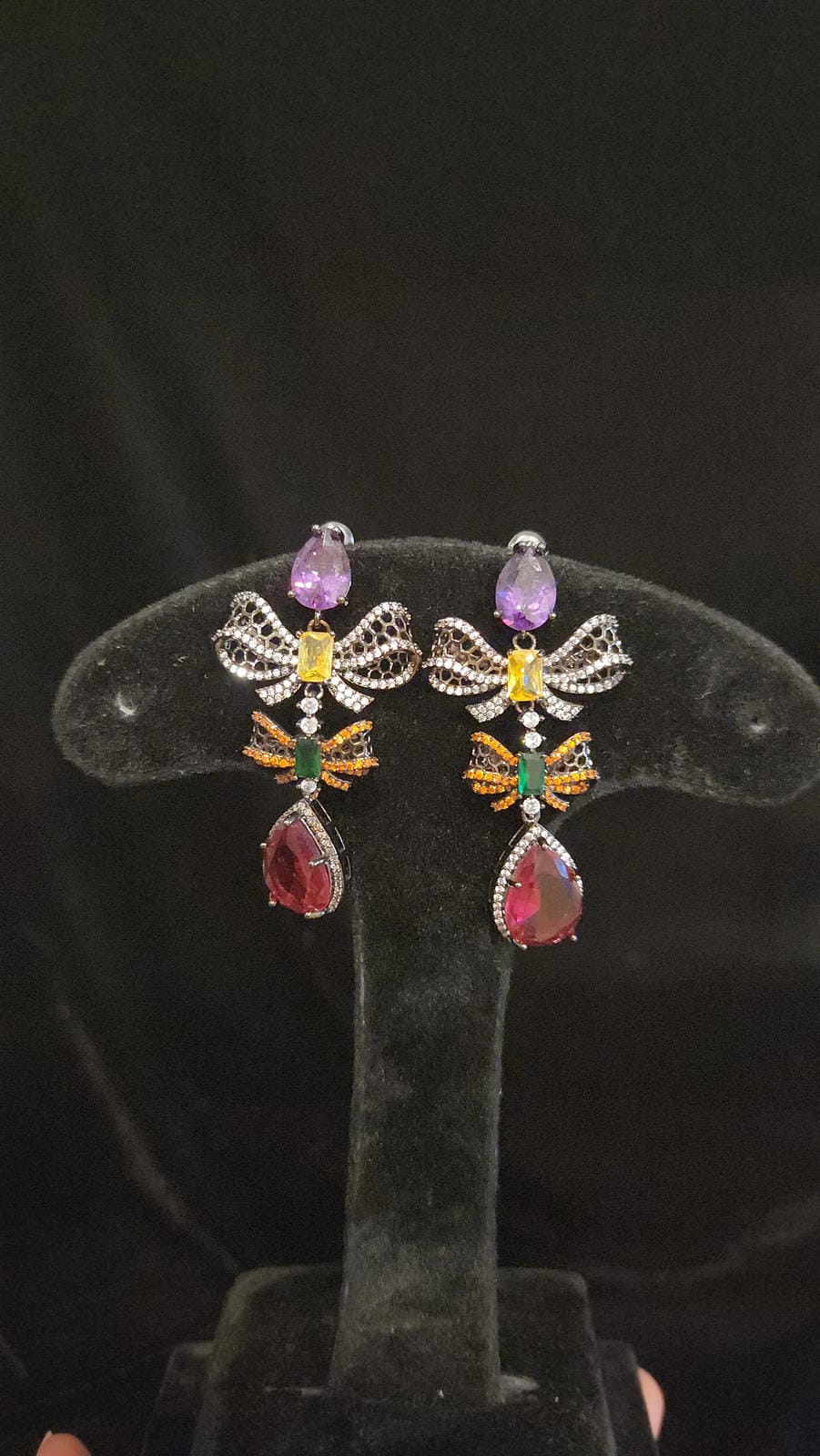 Brilliant Multi-Color Butterfly Ruby Earrings