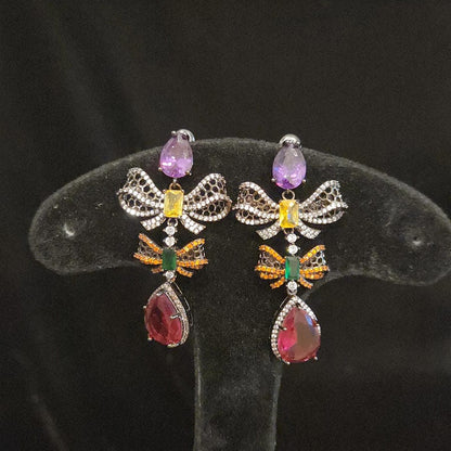Brilliant Multi-Color Butterfly Ruby Earrings