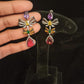 Brilliant Multi-Color Butterfly Ruby Earrings