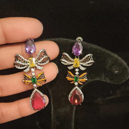 Brilliant Multi-Color Butterfly Ruby Earrings