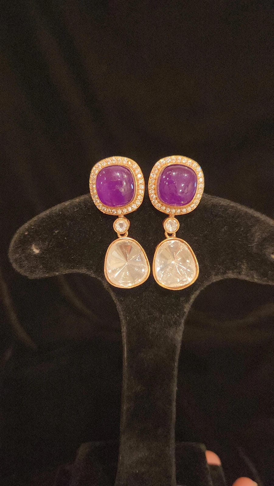 Brilliant Moissanite Purple Earrings