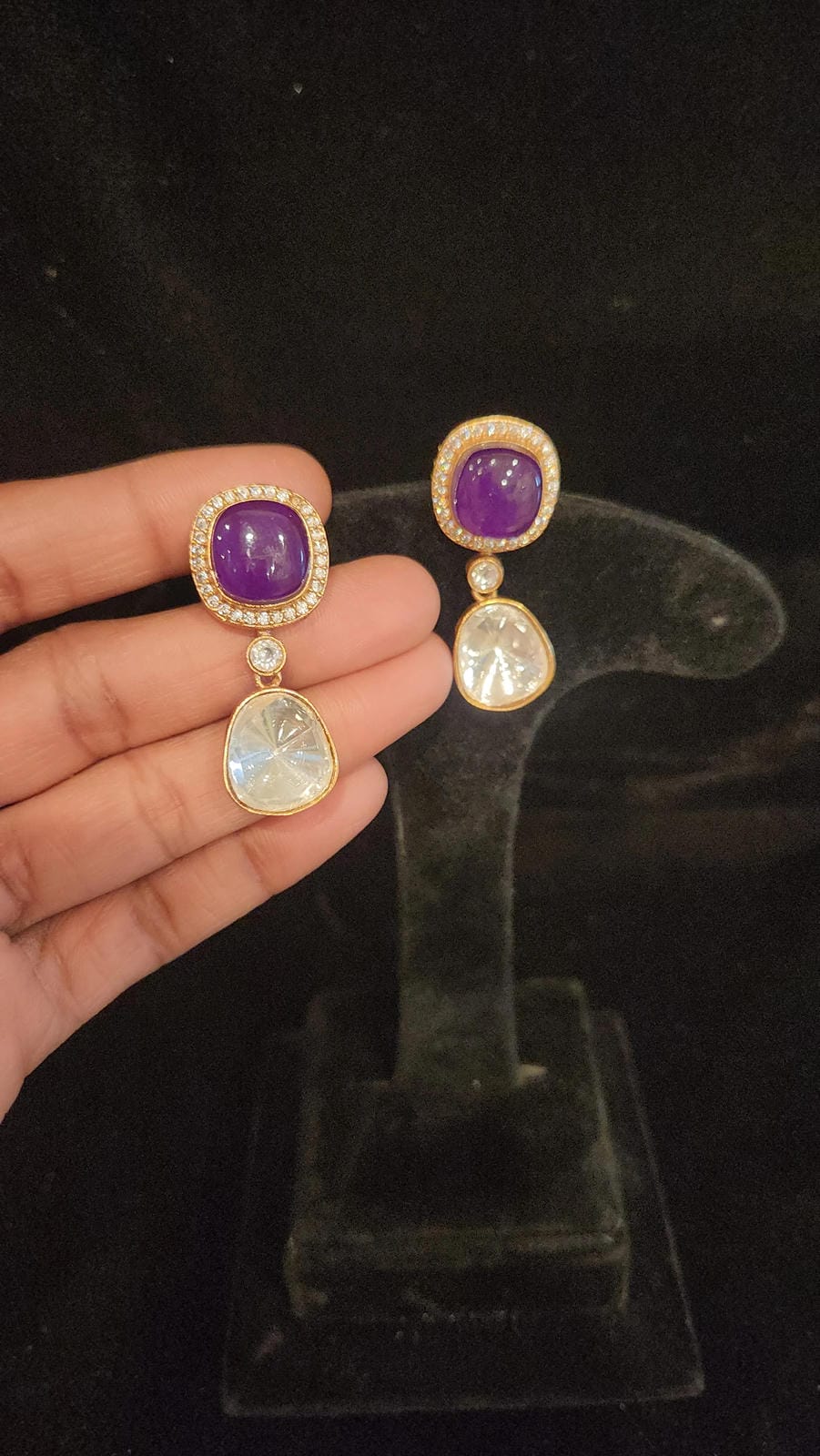 Brilliant Moissanite Purple Earrings
