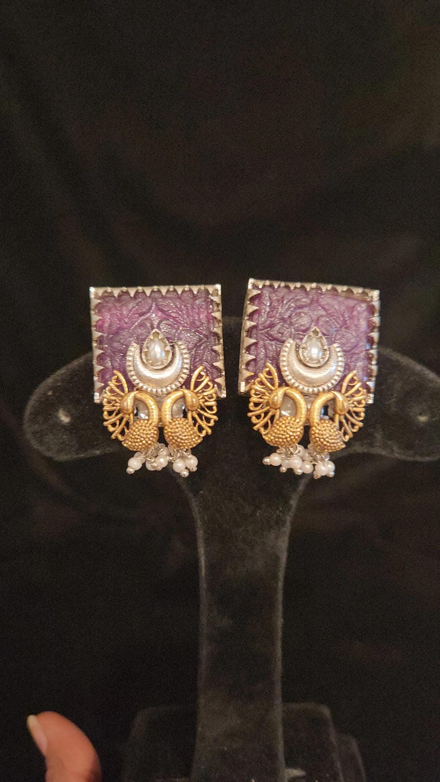 Exotic German Silver Fusion Studs