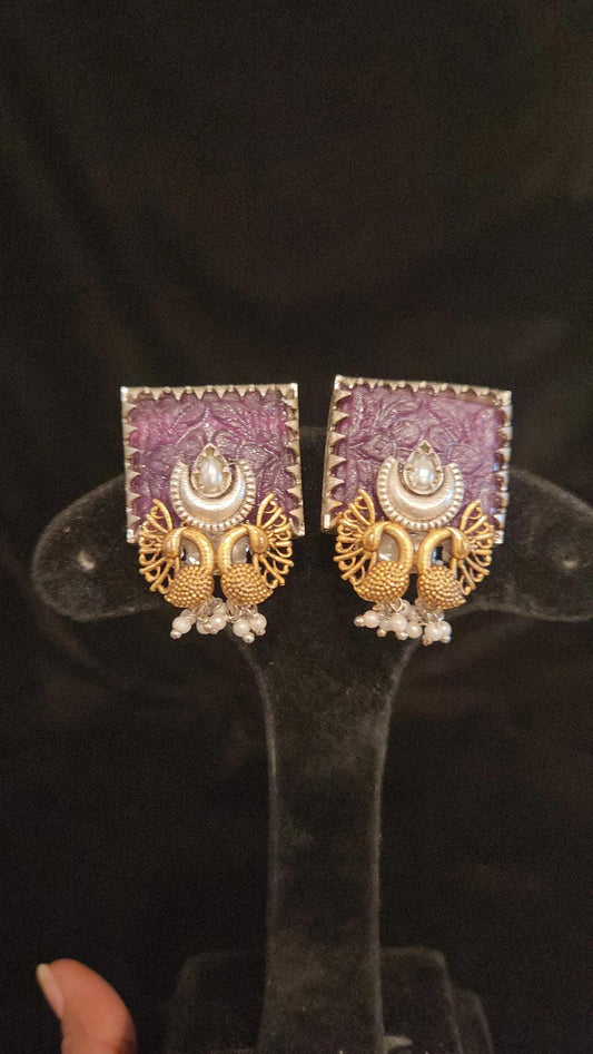 Exotic German Silver Fusion Studs