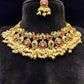 Opulent Mango Floral Jadau Kundan Necklace Set