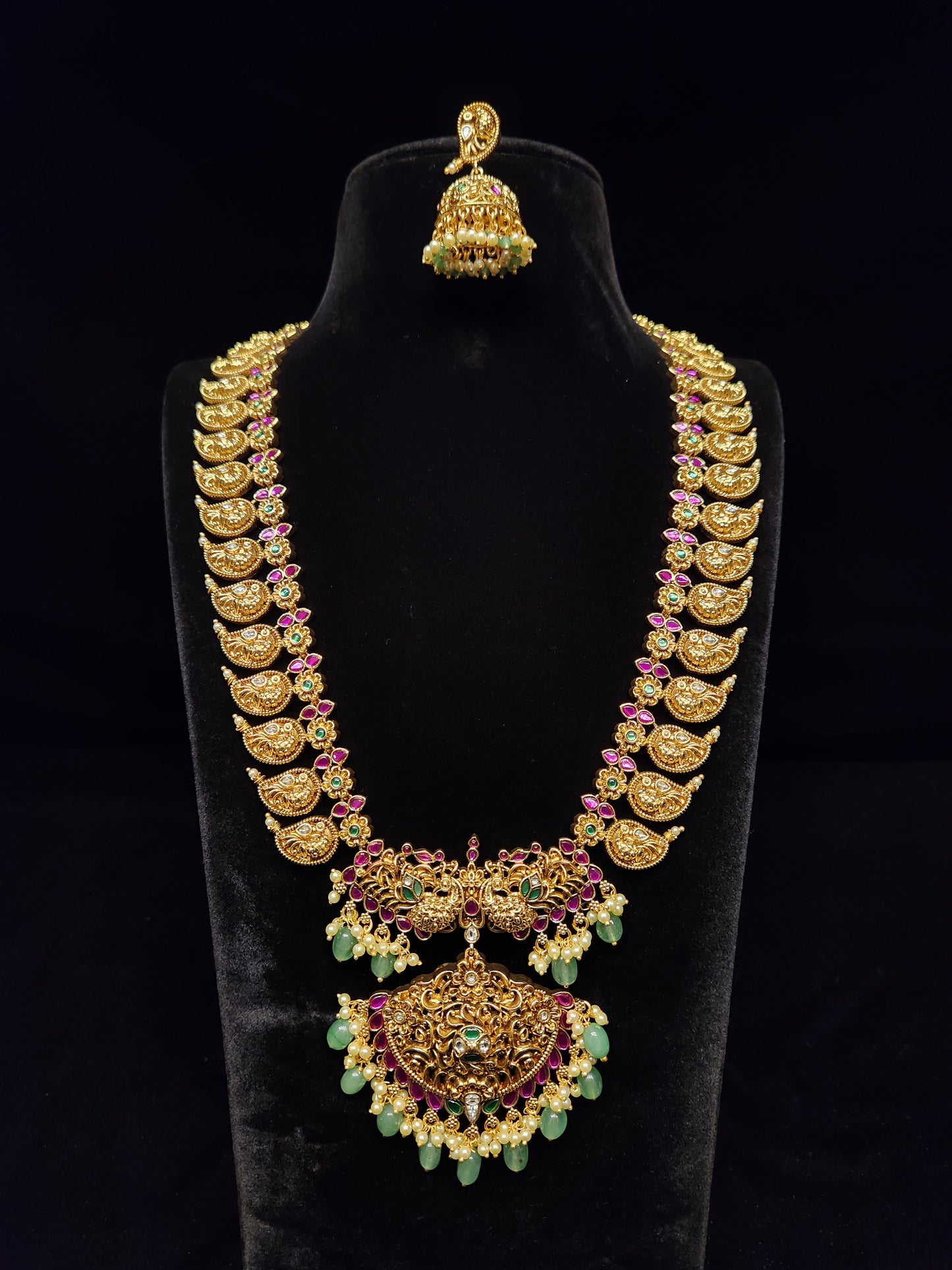 Opulent Peacock Mango Haram Set