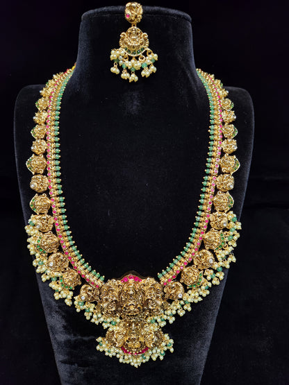 Divine Lakshmi Devi Peacock Haram Set