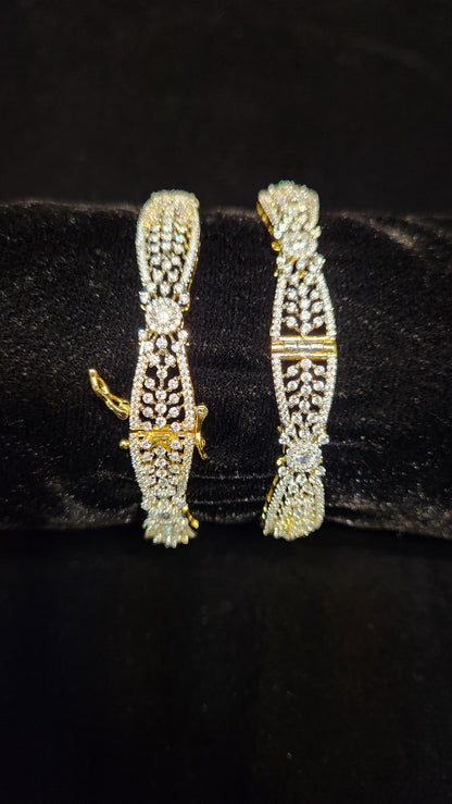 Sparkling CZ Openable Bangles
