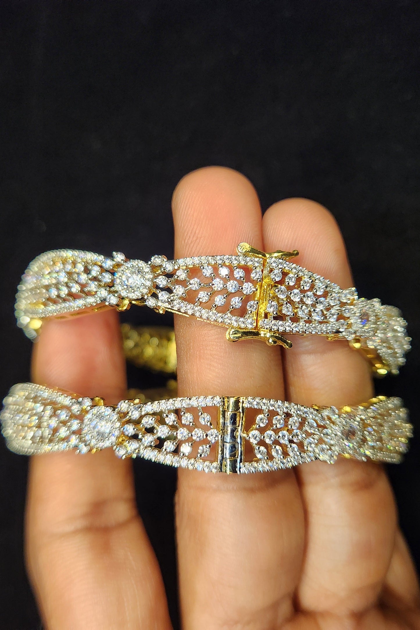 Sparkling CZ Openable Bangles