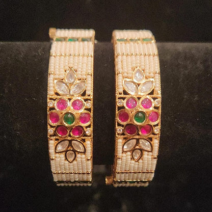 Classic Pearl Kundan Handmade Bangles
