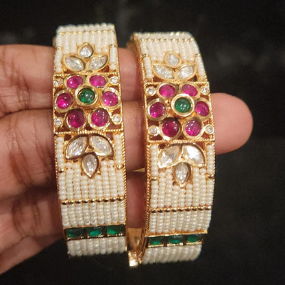 Classic Pearl Kundan Handmade Bangles