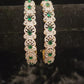 Brilliant Floral CZ Emerald Stone Bangles