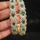 Brilliant Floral CZ Emerald Stone Bangles