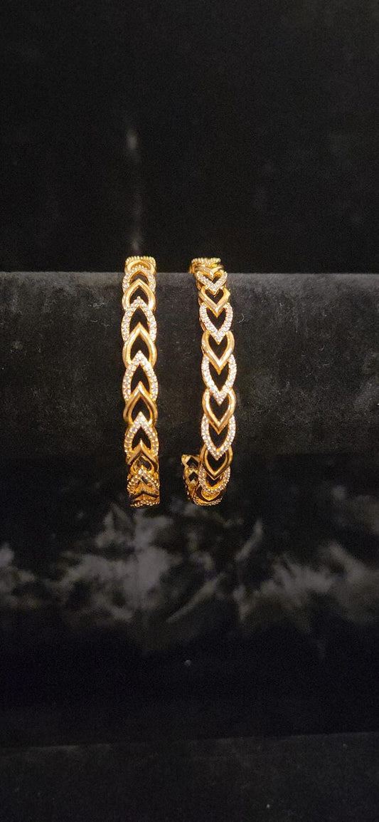 Classic Gold Finish V-Shaped Bangle