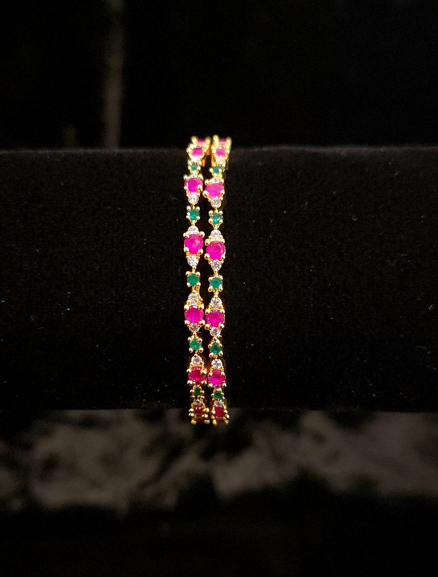 Charming Emerald and Ruby Kids Bangles