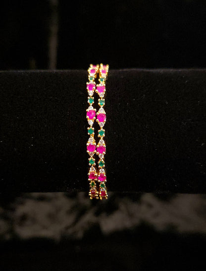 Charming Emerald and Ruby Kids Bangles