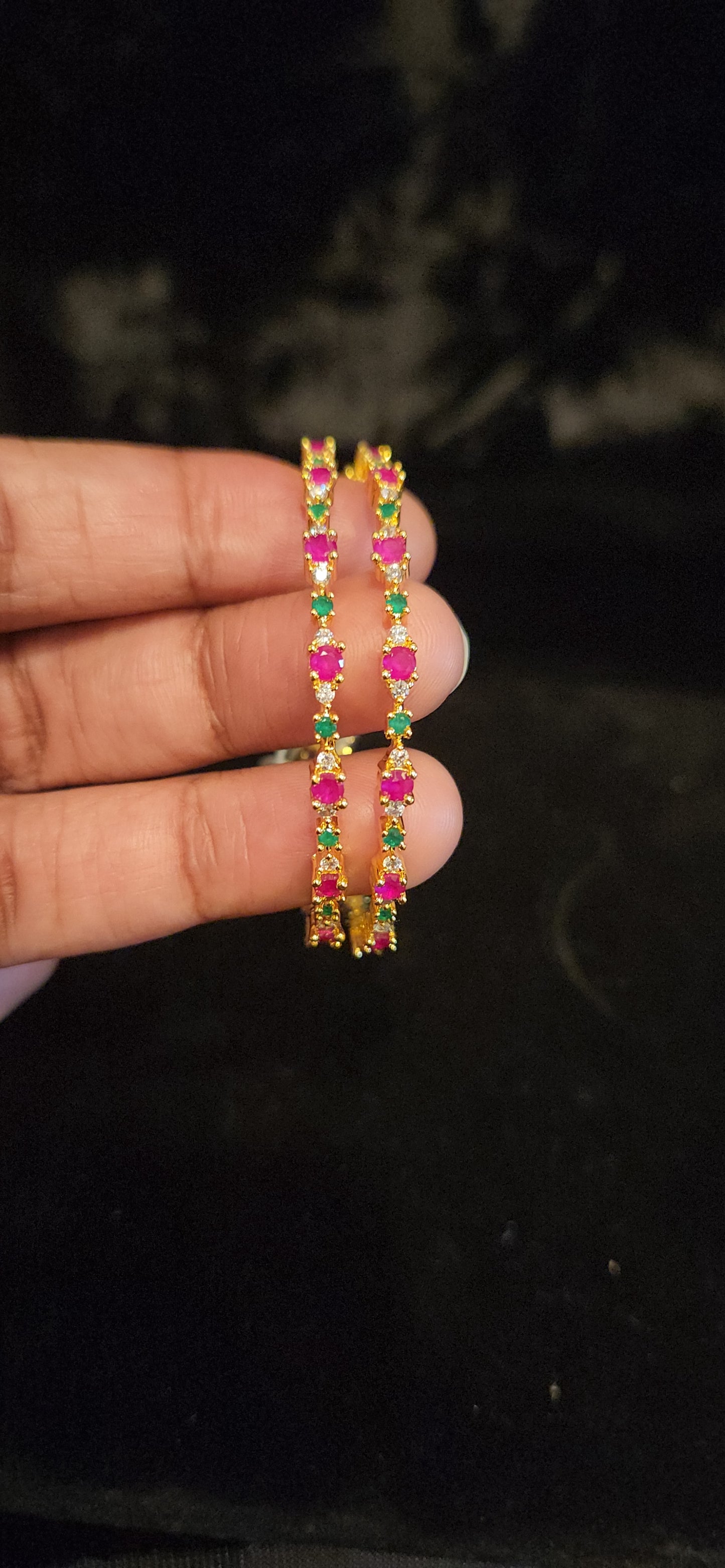 Charming Emerald and Ruby Kids Bangles