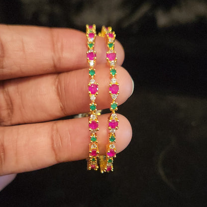 Charming Emerald and Ruby Kids Bangles
