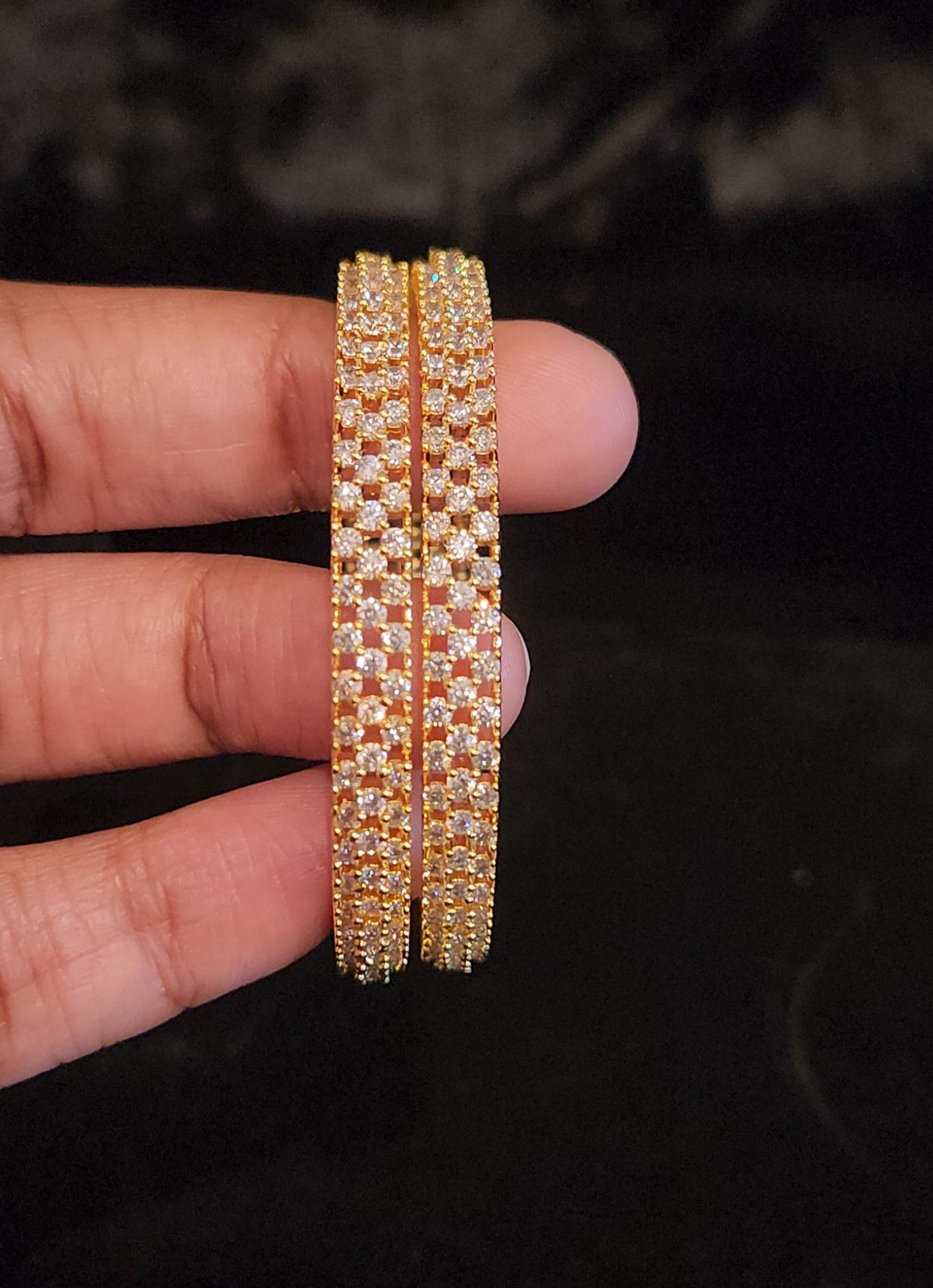 Dazzling CZ Checks Design Kids Bangle