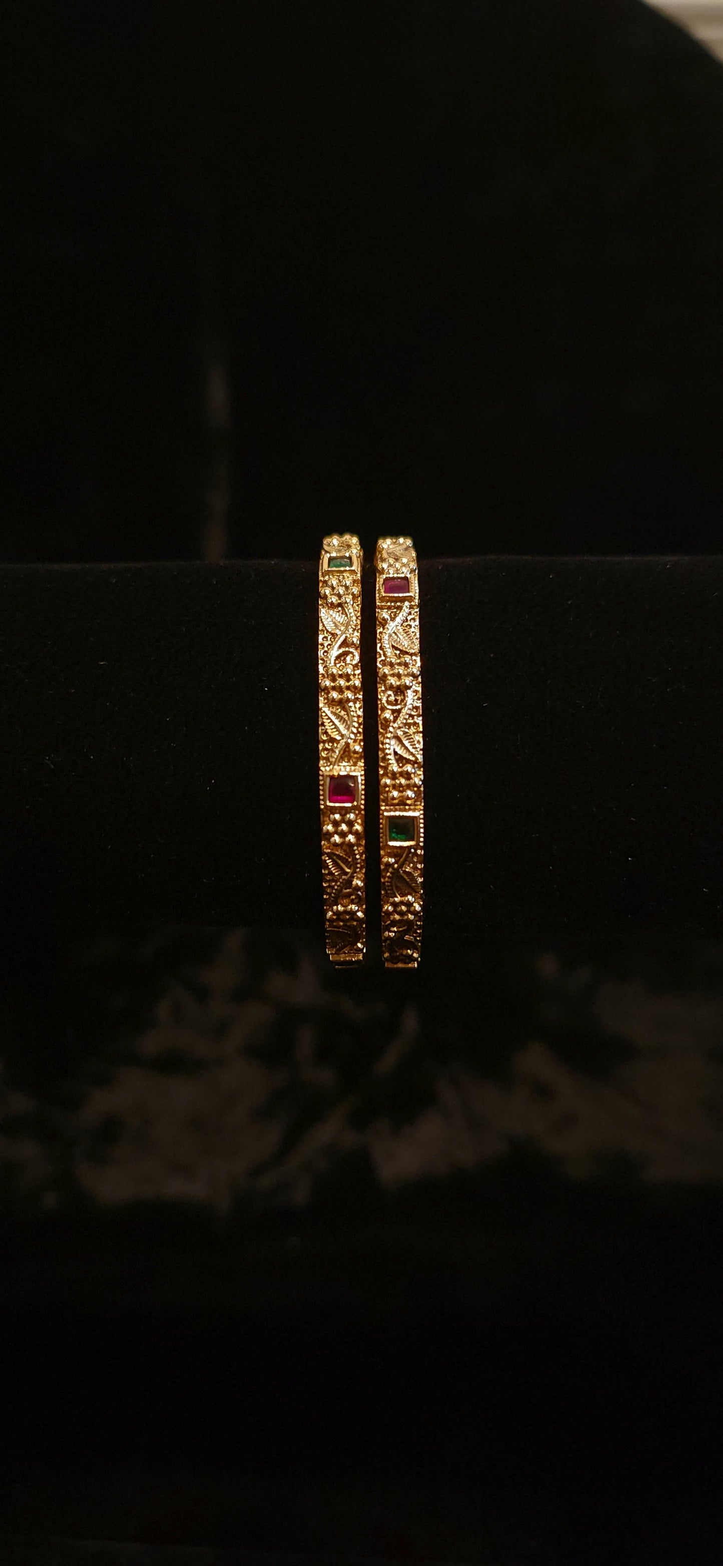 Traditional Antique Finish Muti Color Lata Design Kids Bangle