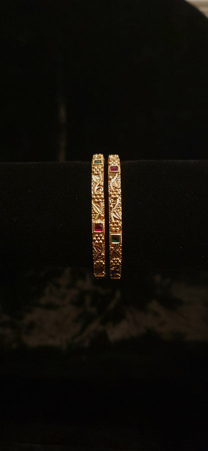 Traditional Antique Finish Muti Color Lata Design Kids Bangle