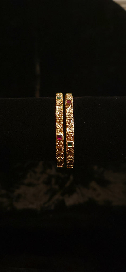 Traditional Antique Finish Muti Color Lata Design Kids Bangle