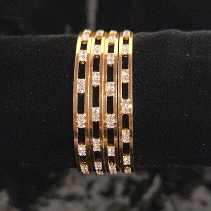 Dazzling Gold Finish Moissanite Kids Bangle