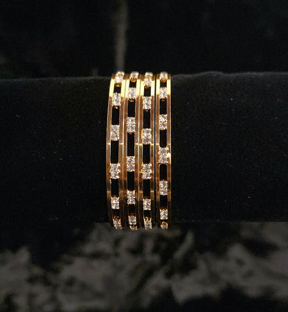 Dazzling Gold Finish Moissanite Kids Bangle