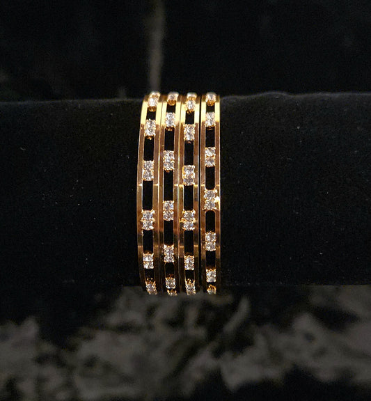 Dazzling Gold Finish Moissanite Kids Bangle