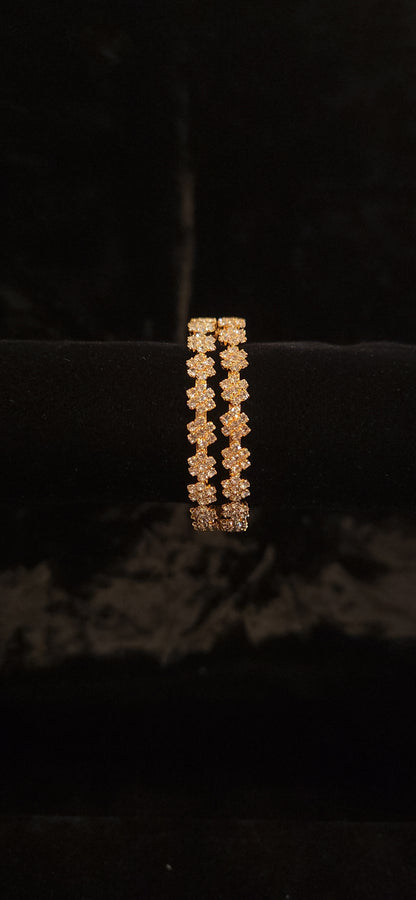 Sparkling CZ Floral Kids Bangle