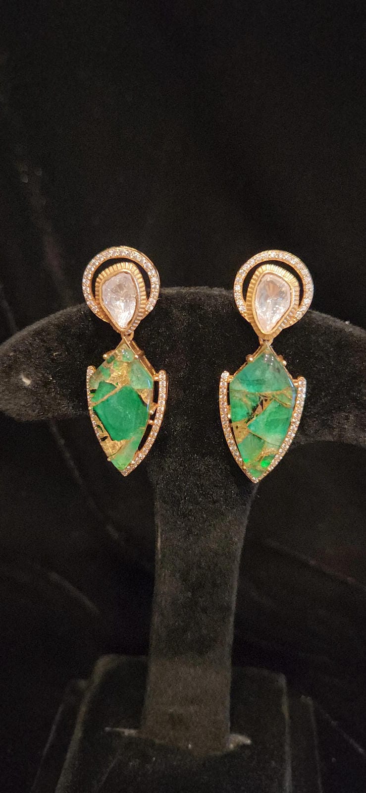 Vibrant Fire Stone Design Earrings