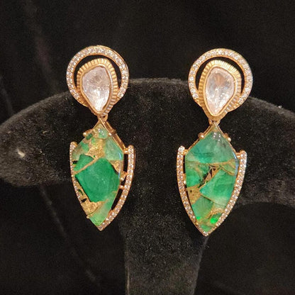 Vibrant Fire Stone Design Earrings