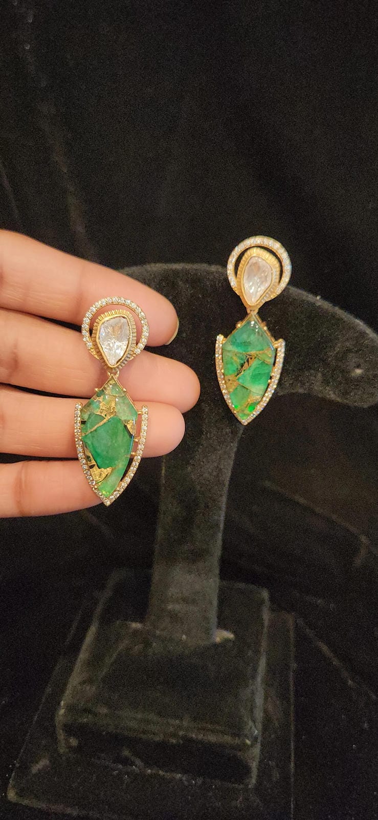 Vibrant Fire Stone Design Earrings