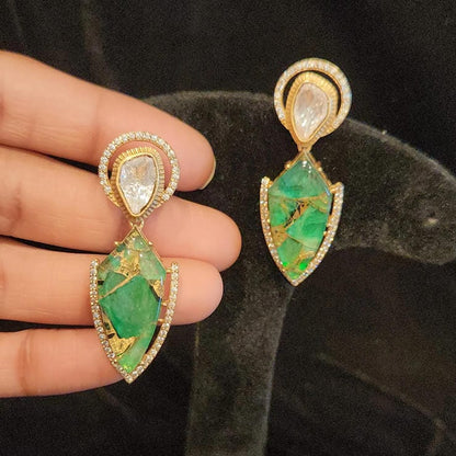Vibrant Fire Stone Design Earrings