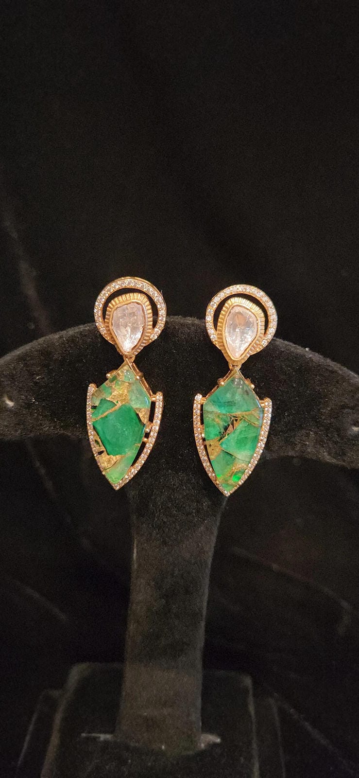 Vibrant Fire Stone Design Earrings