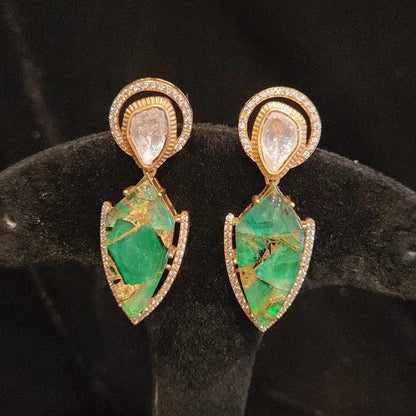 Vibrant Fire Stone Design Earrings