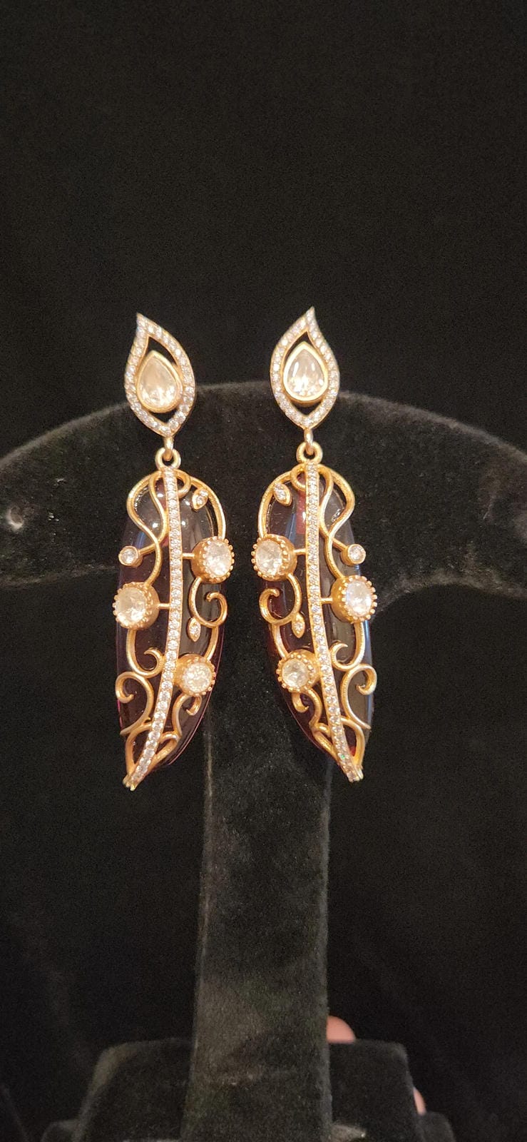 Brilliant Feather Design Earrings