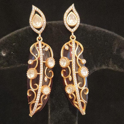 Brilliant Feather Design Earrings