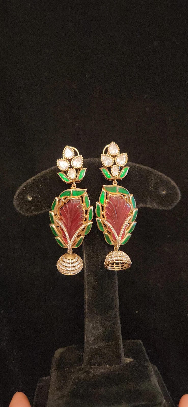 Brilliant Feather Design Jhumkas