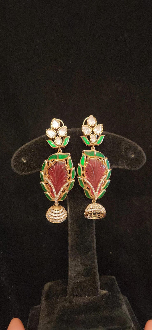 Brilliant Feather Design Jhumkas