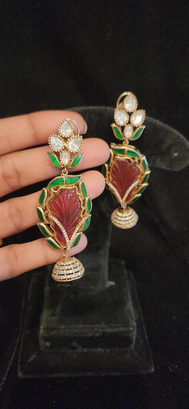 Brilliant Feather Design Jhumkas