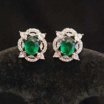 Luxurious Cocktail Studs | Emerald Stone