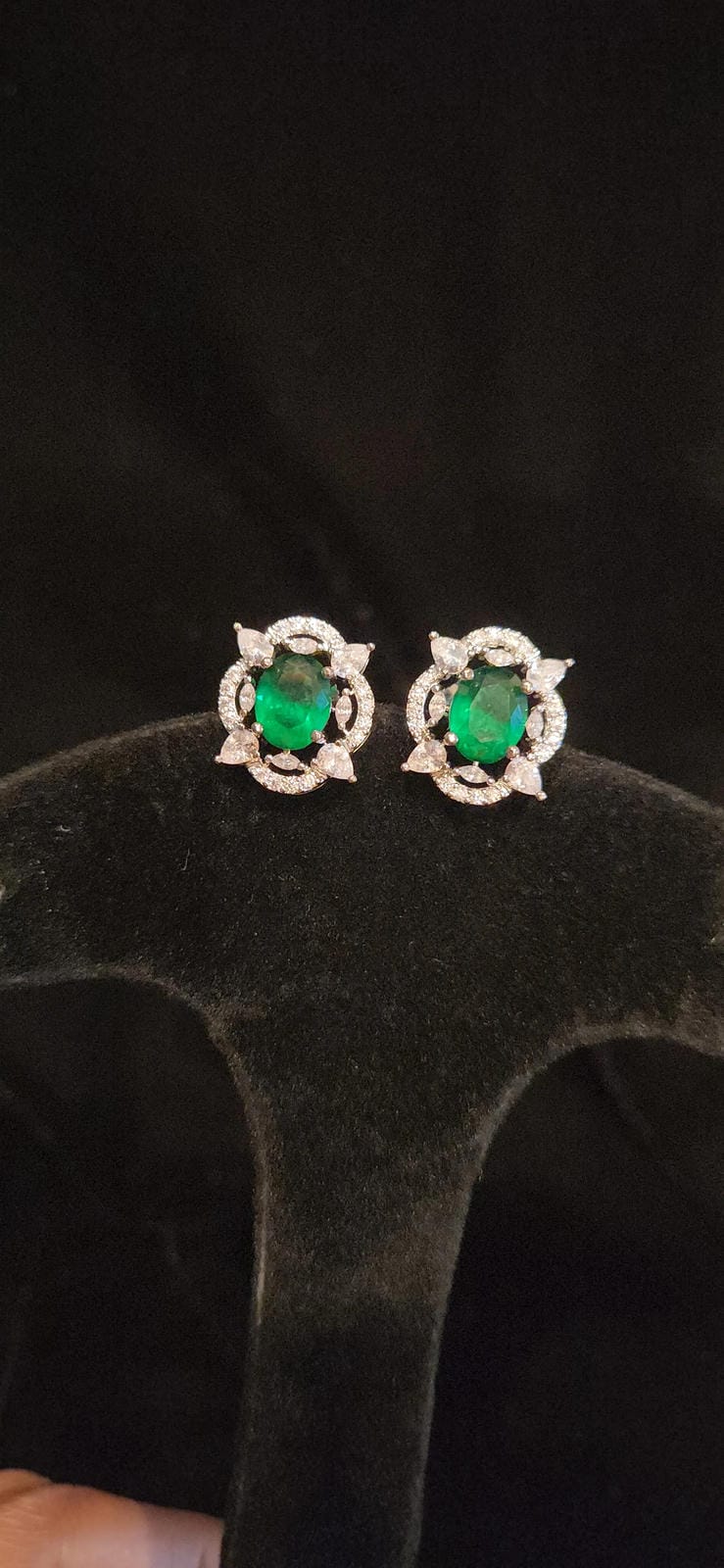 Luxurious Cocktail Studs | Emerald Stone