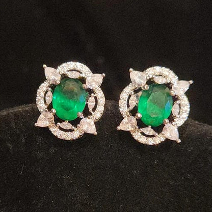 Luxurious Cocktail Studs | Emerald Stone