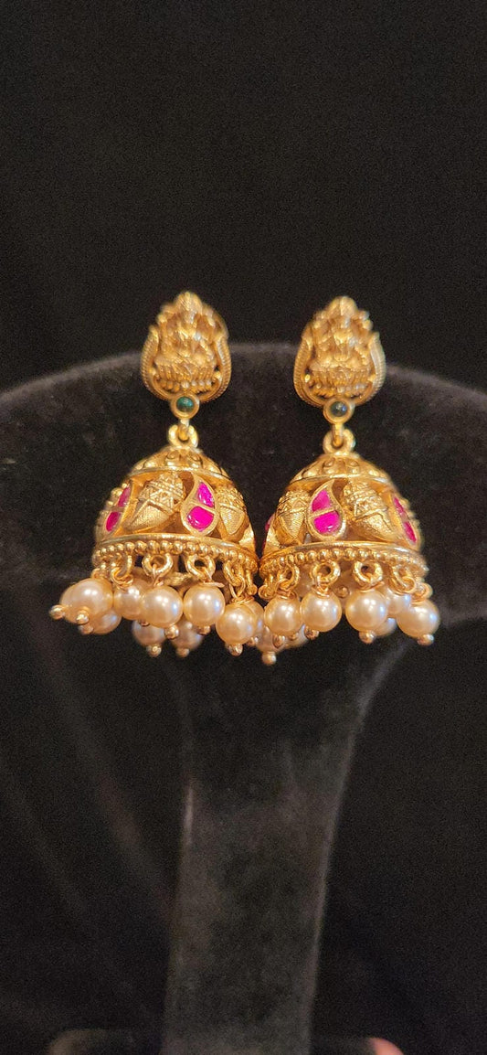 Divine Lakshmi Design Jhumkas
